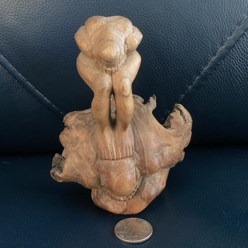 Hand carved wooden yoga - carved,