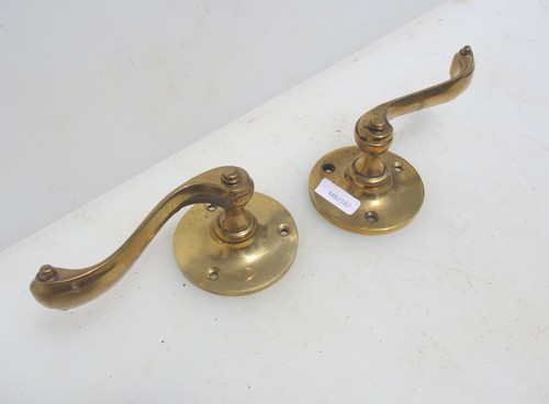 Vintage brass lever - brass, door