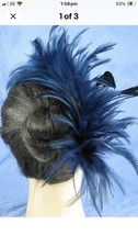 navy blue feather comb