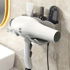Hair Dryer Holder Wall Mounted Rack Bathroom Storage Shelf No Drilling New