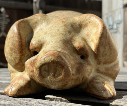 Studio pottery stoneware pig - pig,