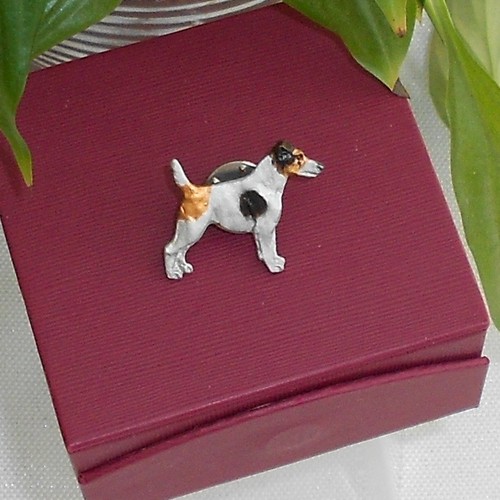 Smooth fox terrier lapel pin - fox,