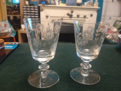 Cut glass floral sherry - cut,