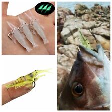 50Pcs Shrimp Silicone Luminous Prawn Biomimetic Lures Bait Fishing Hooks