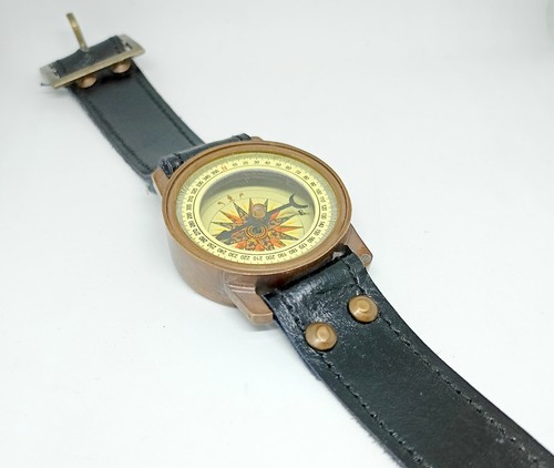 Maritime brass sundial - brass, compass