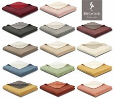 Biederlack Throw Blanket Double Face 2-Coloured Wool Blanket Cosy Blanket Sofa Blanket