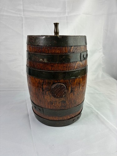 Antique oak barrel keg iron - antique,