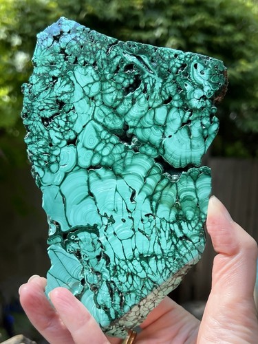 Large malachite slab slice - large,