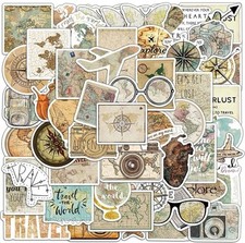 50Pc Art Retro Vintage Travel