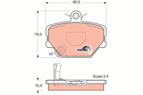 Front brake pad set disc - pad,