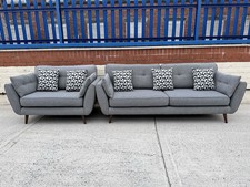 dfs 4 Seater + Cuddle Chair French Connection Zinc Sofa Set £750 Can Deliver