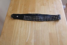 Mens Black Leather Studded