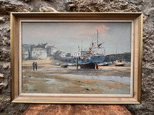 SMEATON’s PIER, ST IVES, CORNWALL Oil on Canvas c. 1960/1970 Gerald Phillips Sgd