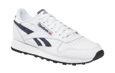 REEBOK MENS WHITE/NAVY CLASSIC LEATHER SNEAKER 100033996 IF5516