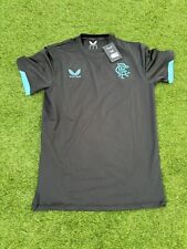 Official Glasgow Rangers FC Players Travel Black TShirt Size Medium RRP £42 BNWT