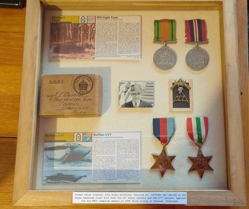 Ww2 framed medal group - framed,