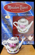 German Style Porcelain Art Miniature Teapot Collection Floral/Blue  Teapot No 3
