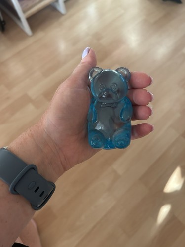 Aqua blue squishy gummy bear - blue,