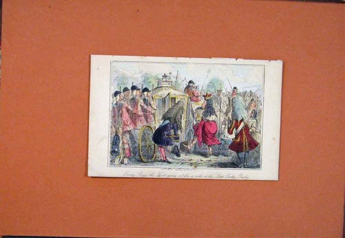 Old antique print - print, c1850