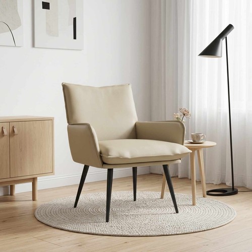 Armchair cream faux leather - faux,