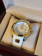 Givenchy White, Gold Plated Stainless Steel Leather Women's Wristwatch 