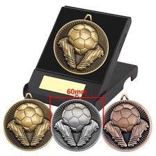Football Medal in Presentation Box F/Engraving, Football Trophies, Heavy Medals