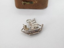 Sterling Silver Junk Ship Charm Pendant Vintage c1970