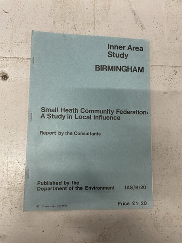Birmingham inner area study - birmingham,
