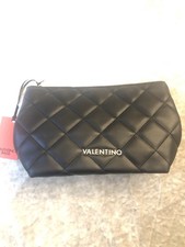 Valentino Bags Ocarina Quilted Black Pouch Cosmetic Makeup Bag