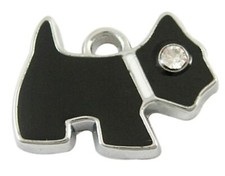 10pcs Enamel Black dog with