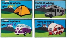 Home Is Where You Pitch Park It Indoor Door Mat Tent Campervan Caravan Motorhome