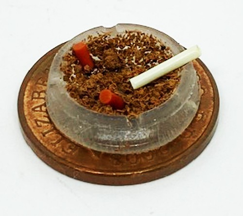 Dolls house clear ashtray - house,