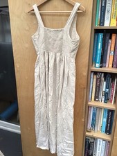 Linen Blend Dress Size 8, 10 Marks And Spencer Beige Great Condition