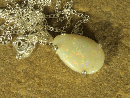 White opal 2ct - opal, pendant