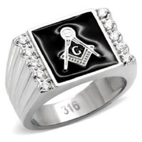 Mnes masonic ring black - , signet