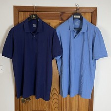 2 x NEXT Short Sleeve Mens Polo Shirts Size XL Pale Blue And Dark Blue BNWOT ✅