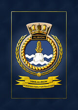 HMS ALBION FRAMED SHIPS BADGE