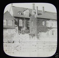 Glass Magic Lantern Slide HOUSE NEXT TO THE RIVER C1900 ENGLAND ? 