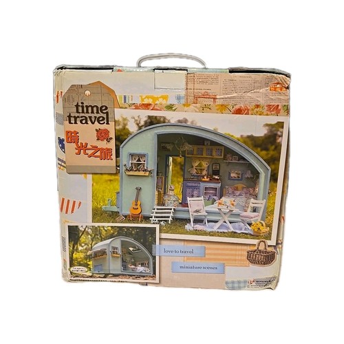 Time travel blue camper - time,
