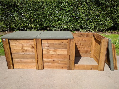 2250ltrs wooden compost bin - wooden, /