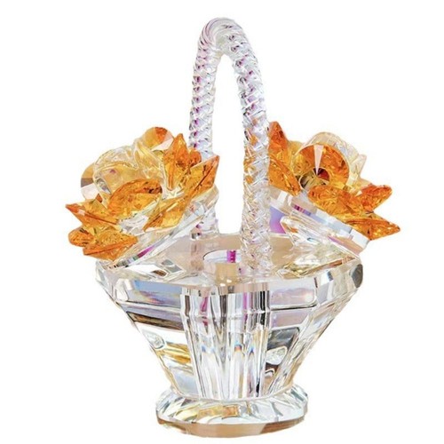 Small crystal flower basket - flower,