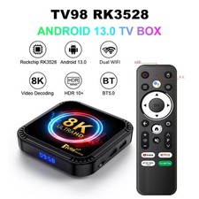 Android 13 TV Box 2.4G& 5G Quad Core 8K HD Smart TV98 Bluetooth Media Player UK