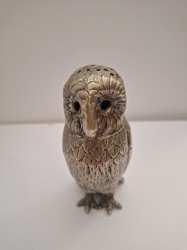 Novelty silver plate owl - plate,