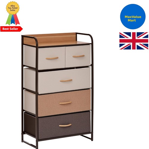 Homcom drawer dresser tower - homcom, 5-drawer