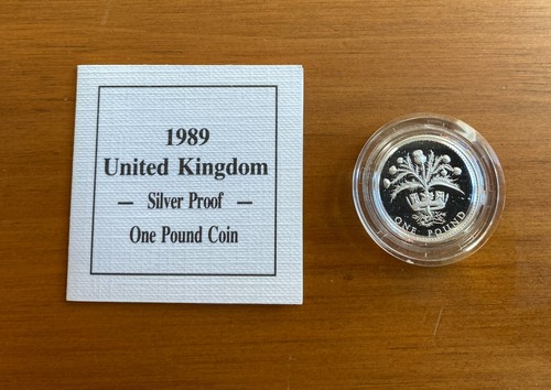1989 silver proof 1 coin - 1989, £1