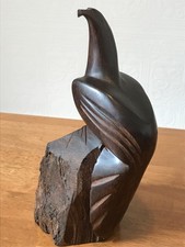 Hand Carved Ironwood Wood Figurine Statue Falcon Eagle Hawk Bird 27cm