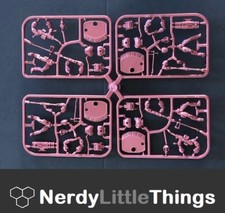 Tabletop - Robogear - Cast Frame with 4 Soldiers / Sprue with 4 Soldiers - Red