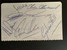 Autograph sheet signed by Mike Hailwood, Graham Hill Dennis Hulme Chris Amon +