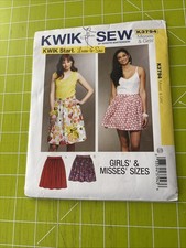 K3794 - Kwik Sew Two Skirts for Teen Girl & Women's Size 22 to 36 Waist 