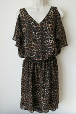 Next Geri Women`s Dress Animal Print Cut Out Shoulder Size 6